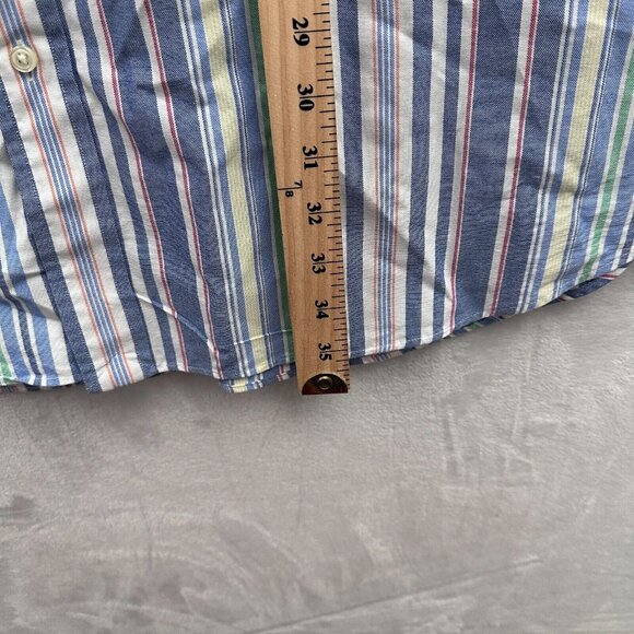 Ralph Lauren Button Down Shirt Mens 2XLT Tall Blue Striped Business Casual Pony - Picture 6 of 8